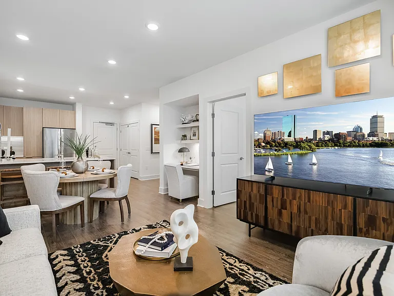 Modern residences with recessed lighting and wood-style flooring throughout
