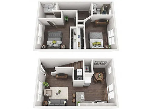 Floor plan 2x2 Townhome