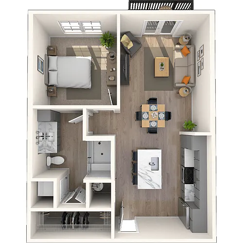 Floor plan Traditional 1x1 720-950 SF-FP
