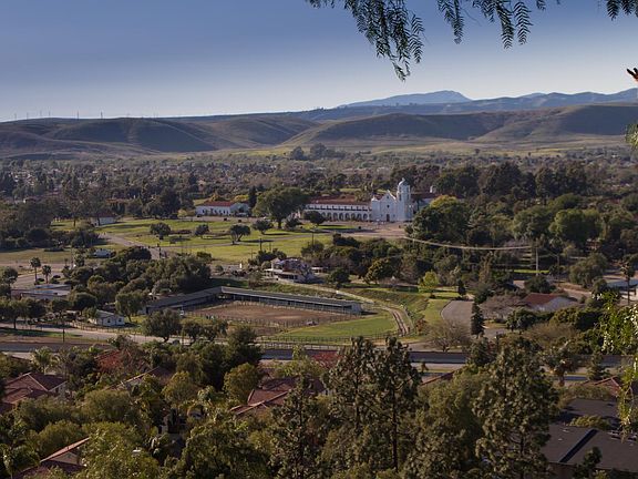 View of San Luis Rey Mission from balcony.