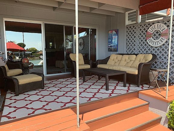 Waterside covered deck.