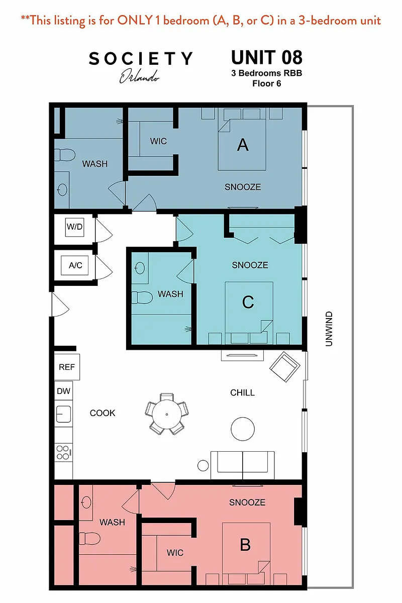 Floor plan Rent-By-Bedroom | C4
