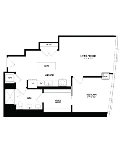 Floor plan 1 Bed/1 Bath-09-10