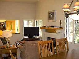 vaulted ceilings in large combo family/living room.