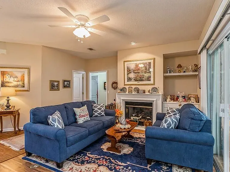 Living room with cozy gas fireplace
