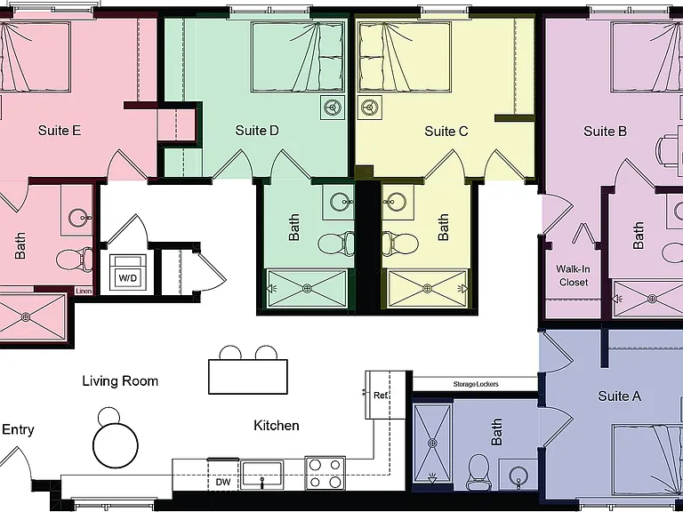 C- Private Suite in Shared 5 Bedroom Unit C- Private Suite in Shared 5 Bedroom Unit