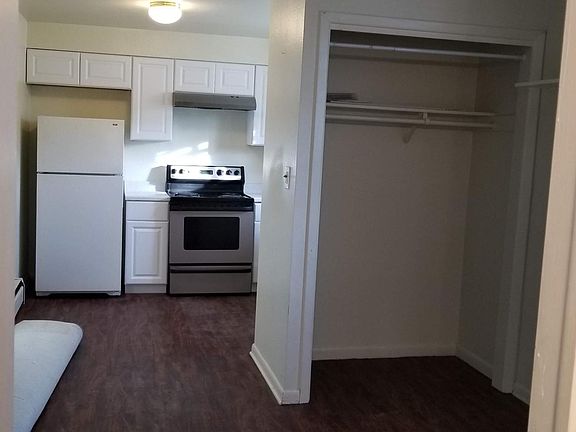Closet space and kitchen