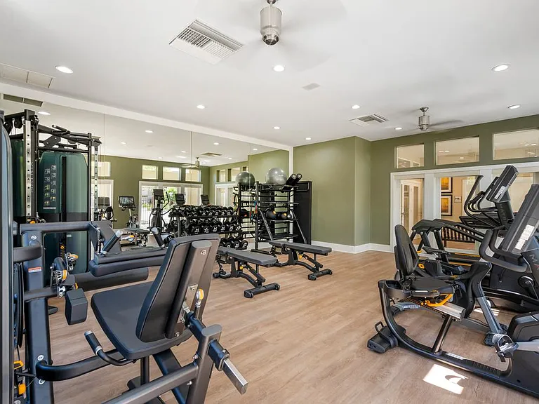 Fitness center with strength and cardio equipment