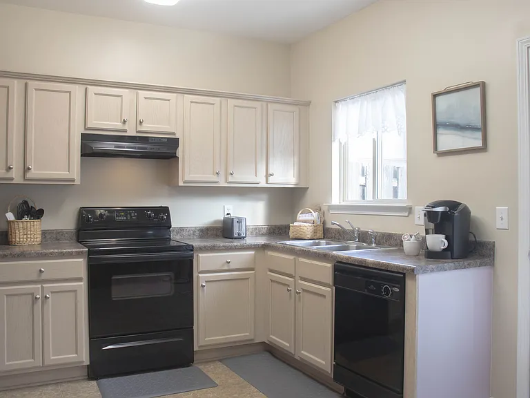 Large kitchen and dining area.