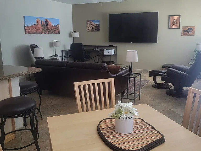 View from Kitchen to Living Room.