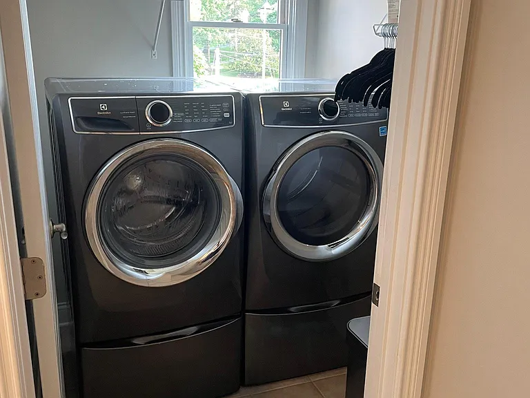 Convenient upper-level laundry located just steps from the bedrooms. 
Washer and Dryer (Gas or Electric) hook ups.