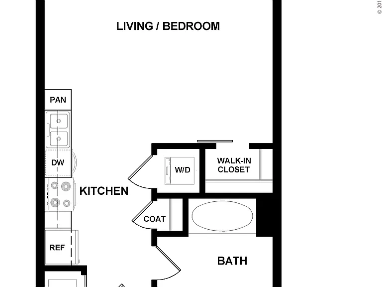 Studio Apartment in Argon with large walk-in closet