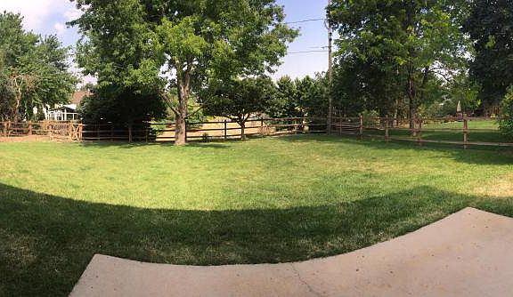 Fenced backyard