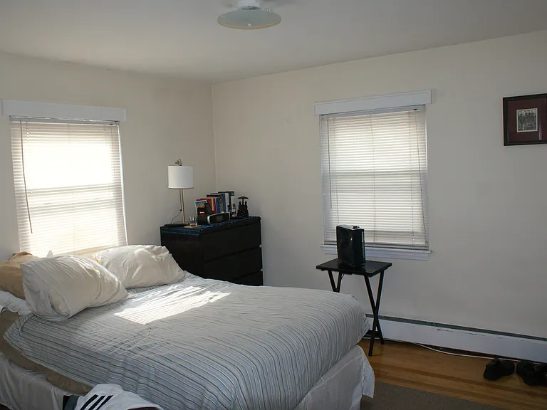 Bedrooms are roughly the same size. Each room can comfortably fit a queen bed and dresser.