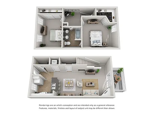 Floor plan 2 Bedroom Townhouse - Renovated