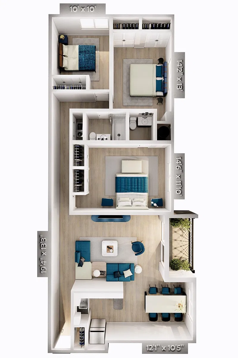 Floor plan Cypress Apartment