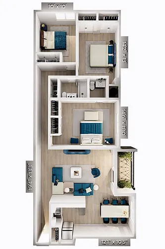 Floor plan Cypress Apartment