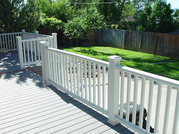 View of backyard from deck.