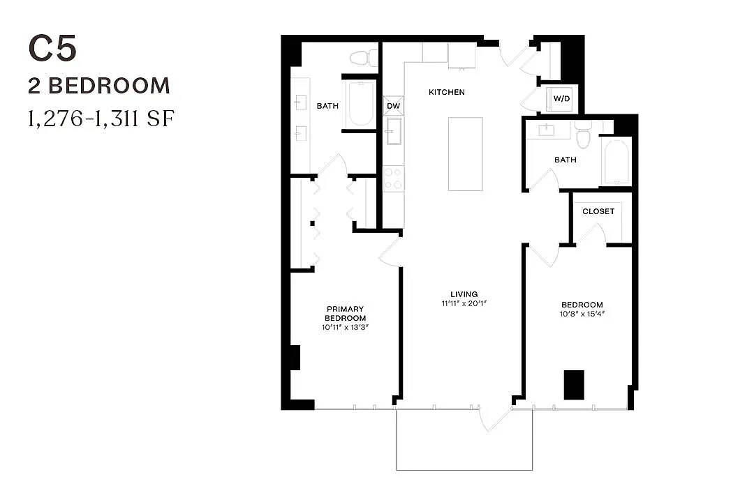 Floor plan Two Bedroom C5