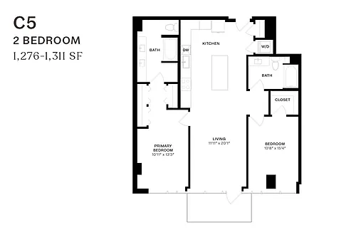 Floor plan Two Bedroom C5