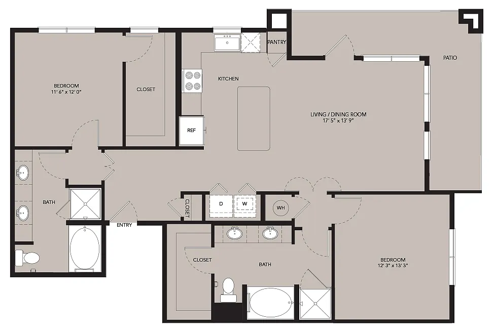 Floor plan B3-1280sf-B5.2