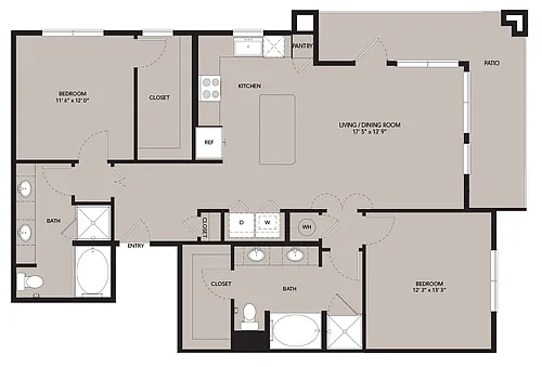 Floor plan B3-1280sf-B5.2