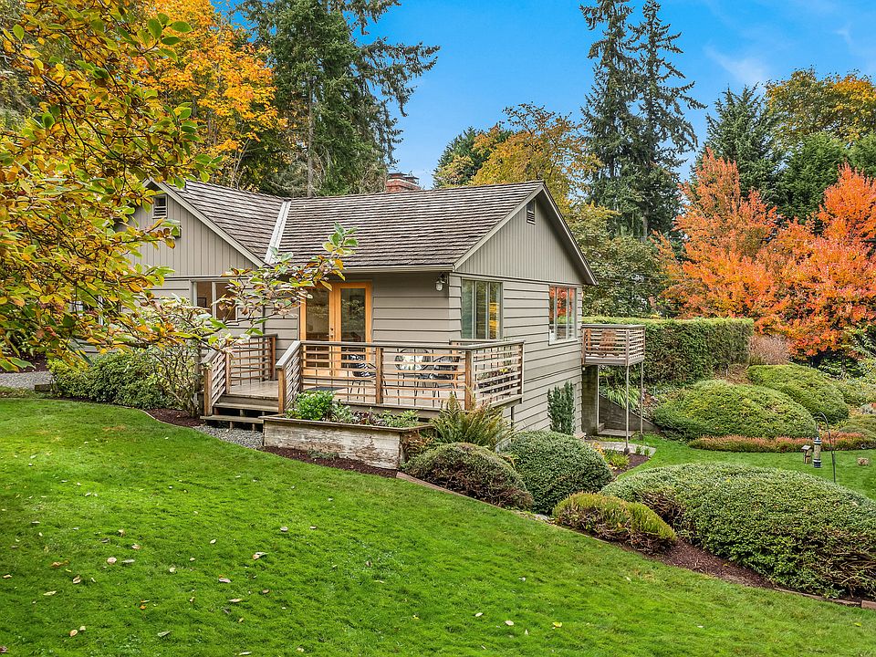 Private 1.08 acres with mature landscaping and lawn.