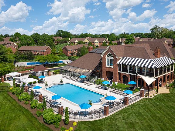 Aerial view of pool and clubhouse