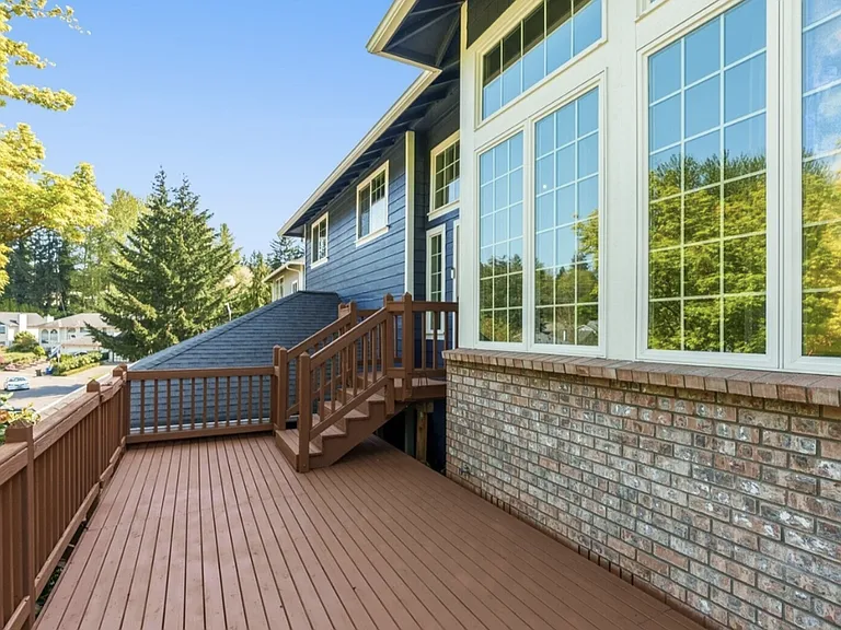 Front entrance with expansive deck