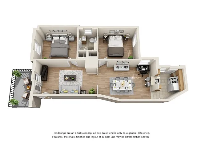 Floor plan 2 Bedroom/ 1 Bathroom