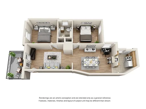 Floor plan 2 Bedroom/ 1 Bathroom