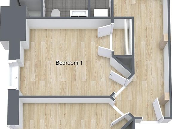 Floorplan - 2 bedroom, 2 bathroom, 1067 square feet