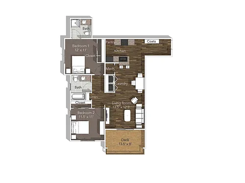 Floor plan 2 Bedroom B