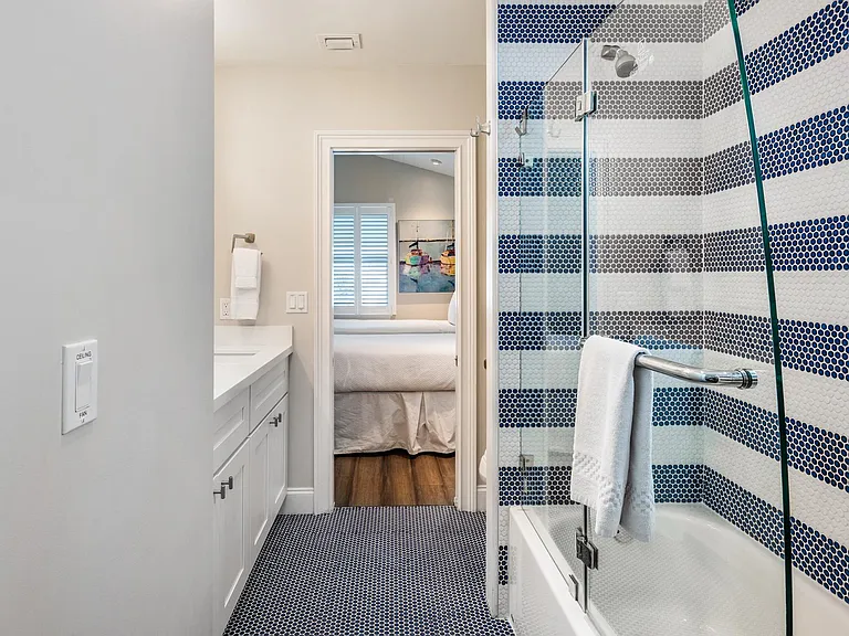 Attached shared bathroom alt. view