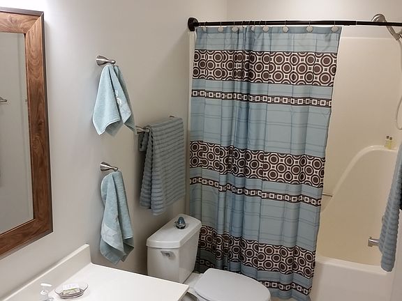 Private bath entrance from guest bedroom