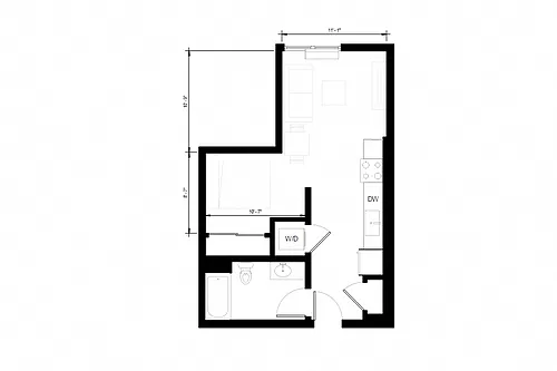 Floor plan Urban One Bedroom U2
