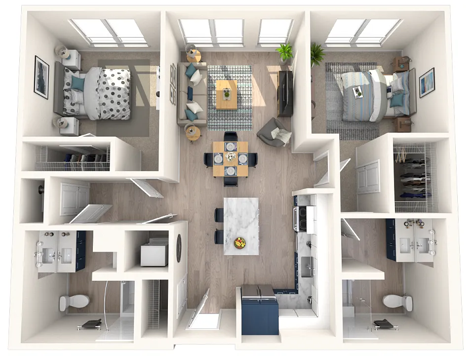 Floor plan Two Bed Two Bath