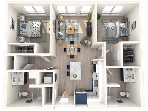 Floor plan Two Bed Two Bath
