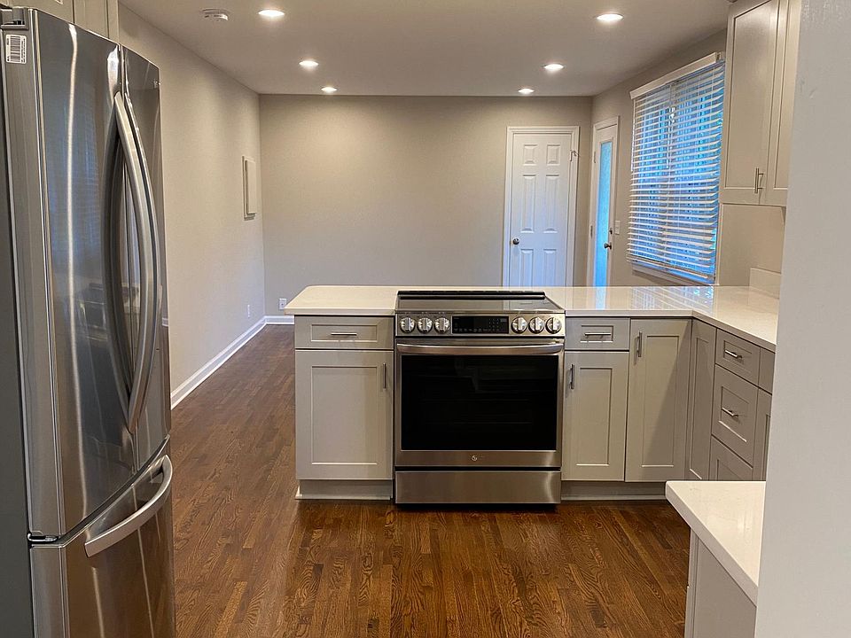 Spacious kitchen and living room.