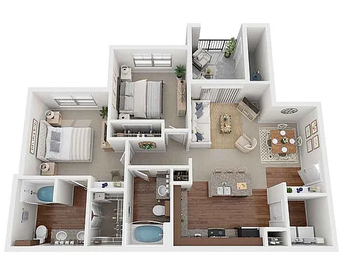 Floor plan Two Bedroom B2A