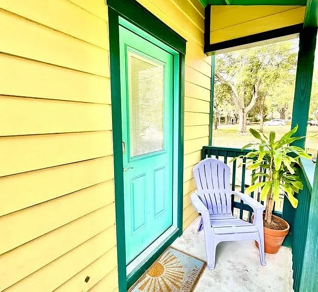 Front porch, keypad lock