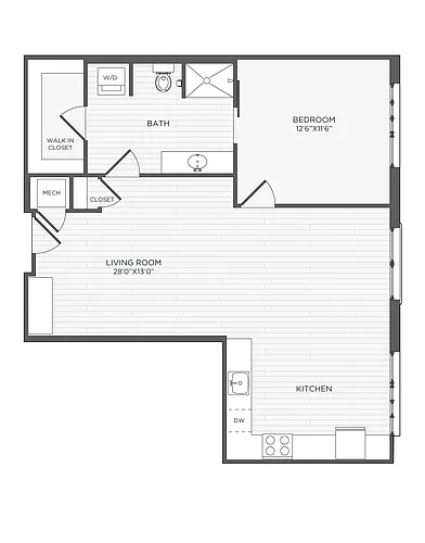 Floor plan 1 Bed 1 Bath-A3-2 - Ventura