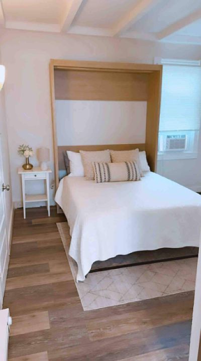 Living room with queen murphy bed