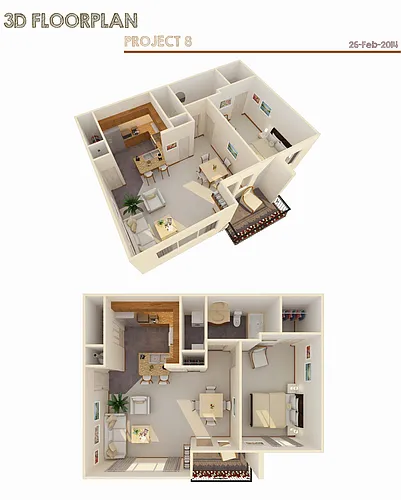 Floor plan 1 Bed 1 Bath