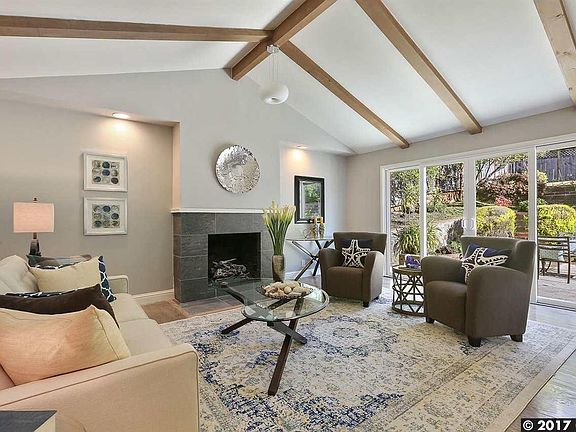 Family room, with vaulted ceilings.