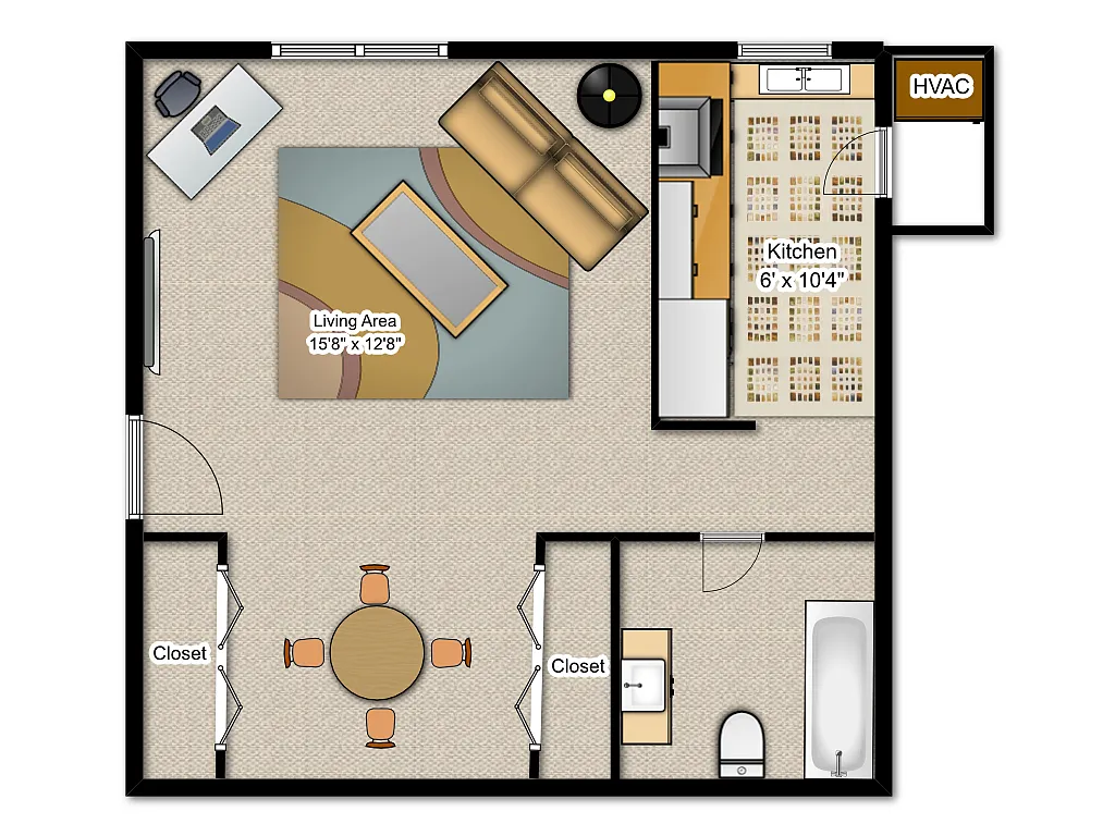 Floor plan Efficiency Apartment