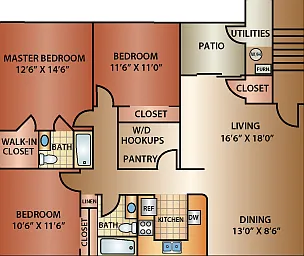 3 Bedroom 2 Bath Floorplan 3 Bedroom 2 Bath Floorplan