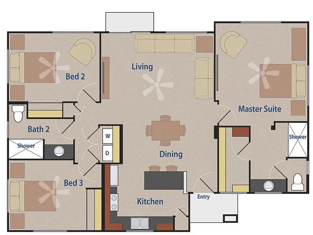 Floor plan The Griffin Three Bedroom Two Bathroom