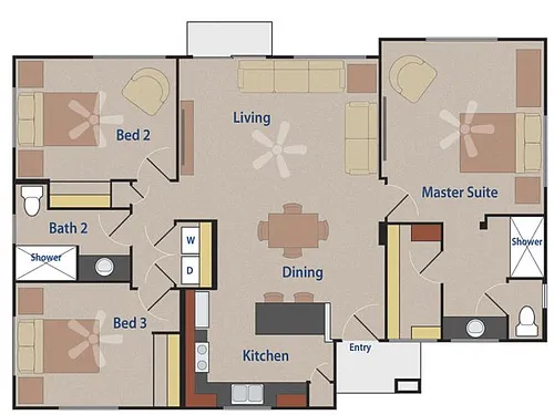 Floor plan The Griffin Three Bedroom Two Bathroom