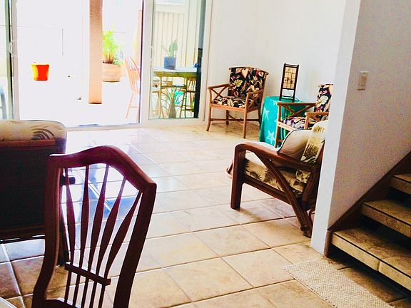 Lower level: living room, dining